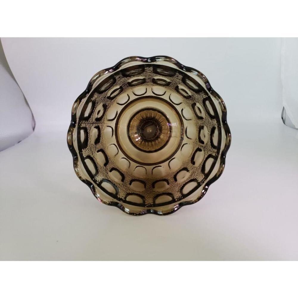Vintage Glass E. O. Brody Co. Cleveland Ohio Light Brown Compote Bowl Candy Dish - Picture 2 of 4